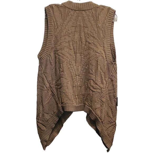 COLDWATER Creek Women's Oversize Knit Sweater Shark Bite Style Vest Size Large - Picture 2 of 6